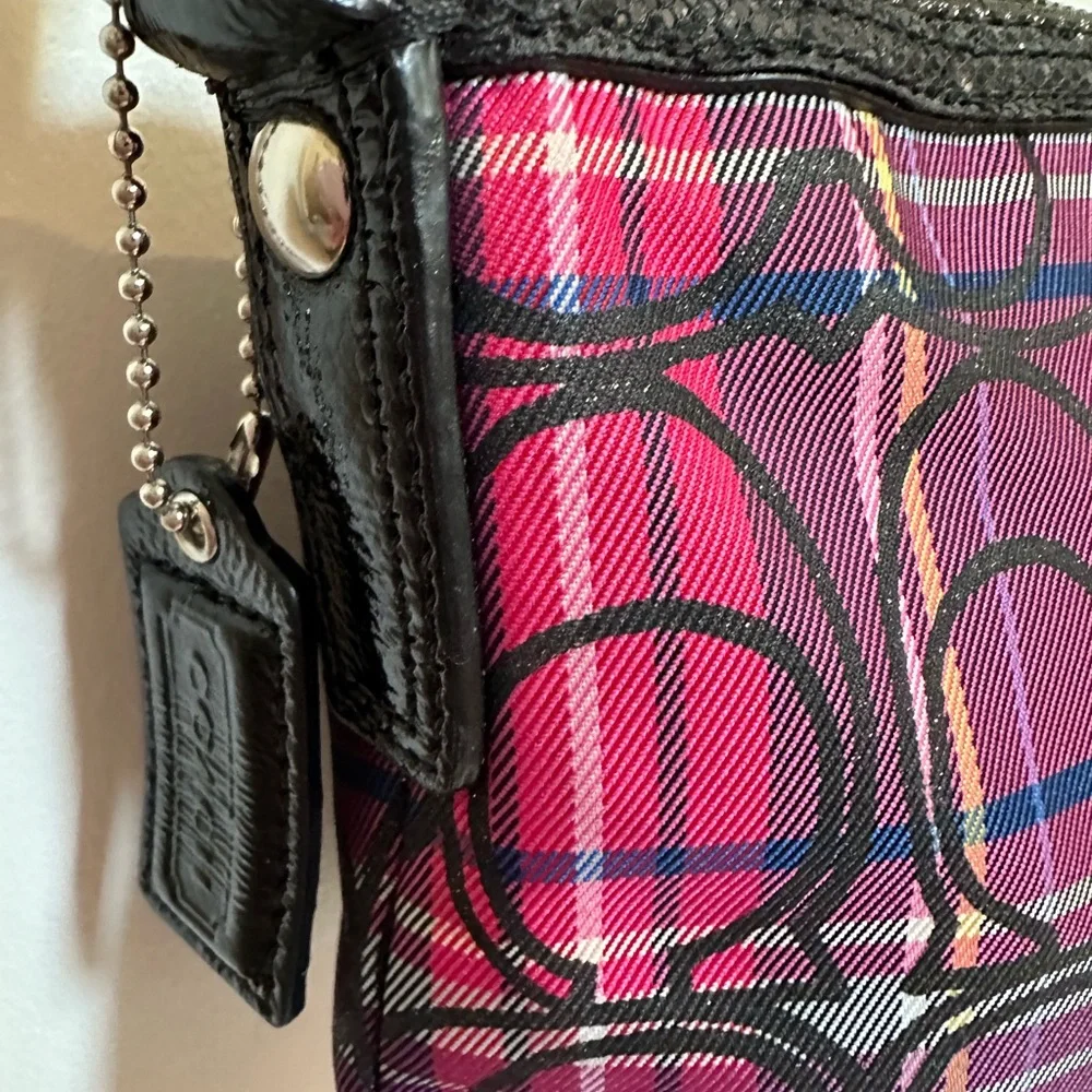 EUC …Authentic Coach Pink and Black Crossbody Bag with Signature Design… - Picture 8 of 8